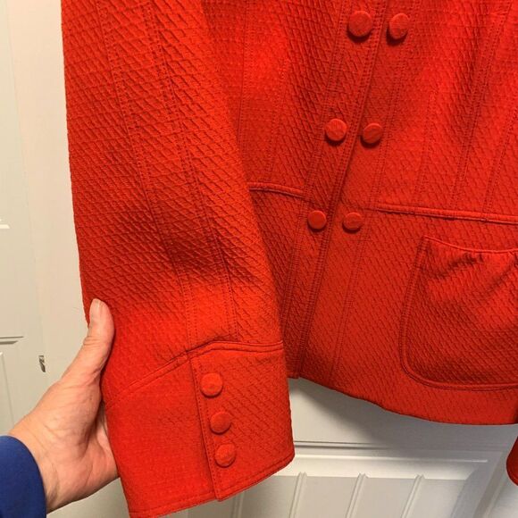 Armani Collectioni jacket, EUC, lined, body con Italian Sz 50, red, authentic - Picture 6 of 16